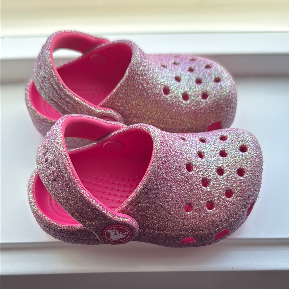 Crocs Toddler Girls Classic Glitter Clogs